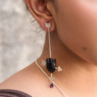 HEART Cupid's Arrow - Black Earring - CiceroniBaka