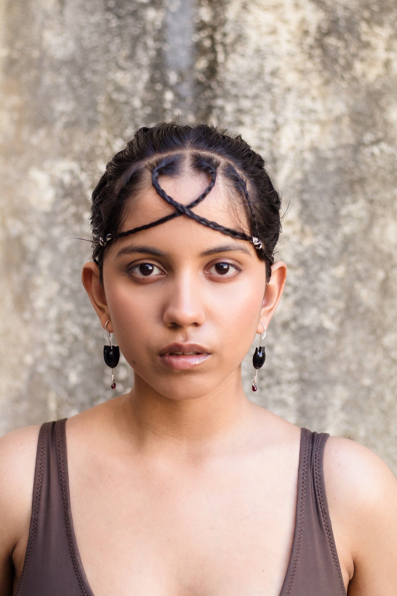 HEART Straight Arrow - Black Earring - CiceroniBaka