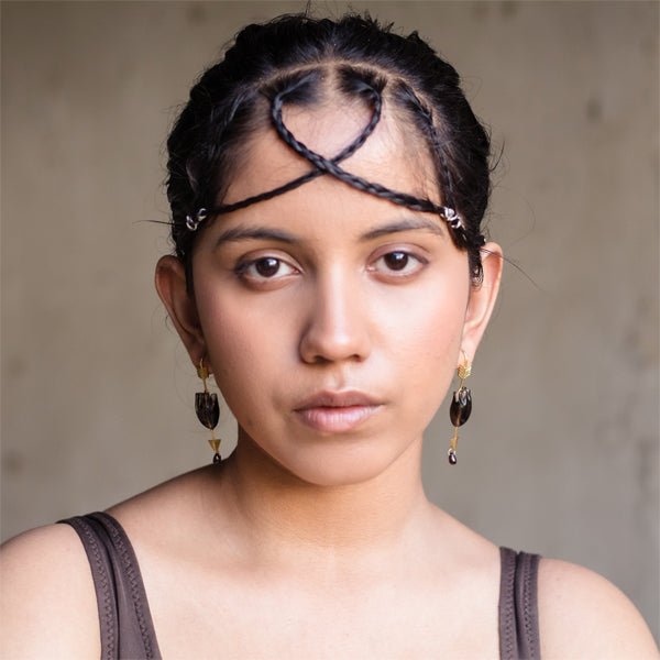 HEART Straight Arrow - Brown Earring - CiceroniBaka