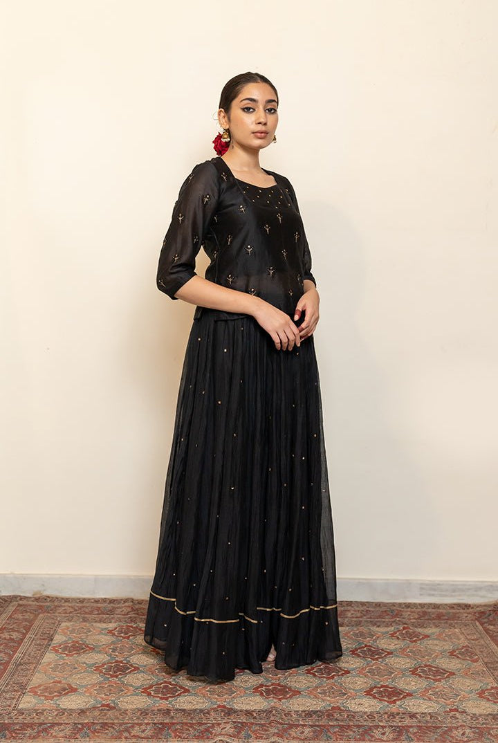 Heer Kanchadi Set - Black - CiceroniKurta Set, Festive wearNirjara