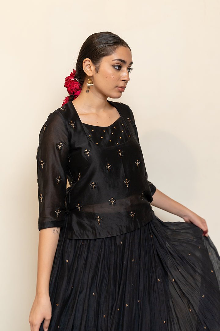 Heer Kanchadi Set - Black - CiceroniKurta Set, Festive wearNirjara