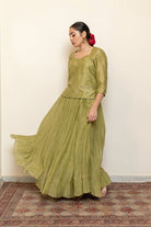 Heer Kanchadi Set - Sage Green - CiceroniKurta Set, Festive wearNirjara