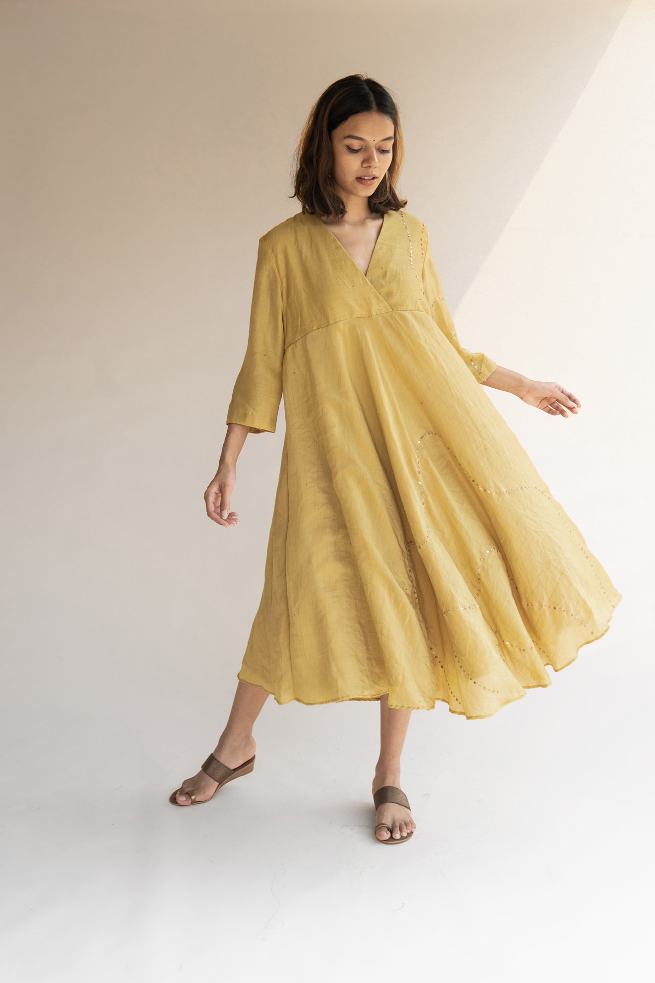 Honey Mustard Maheem Dress - CiceroniNirjara