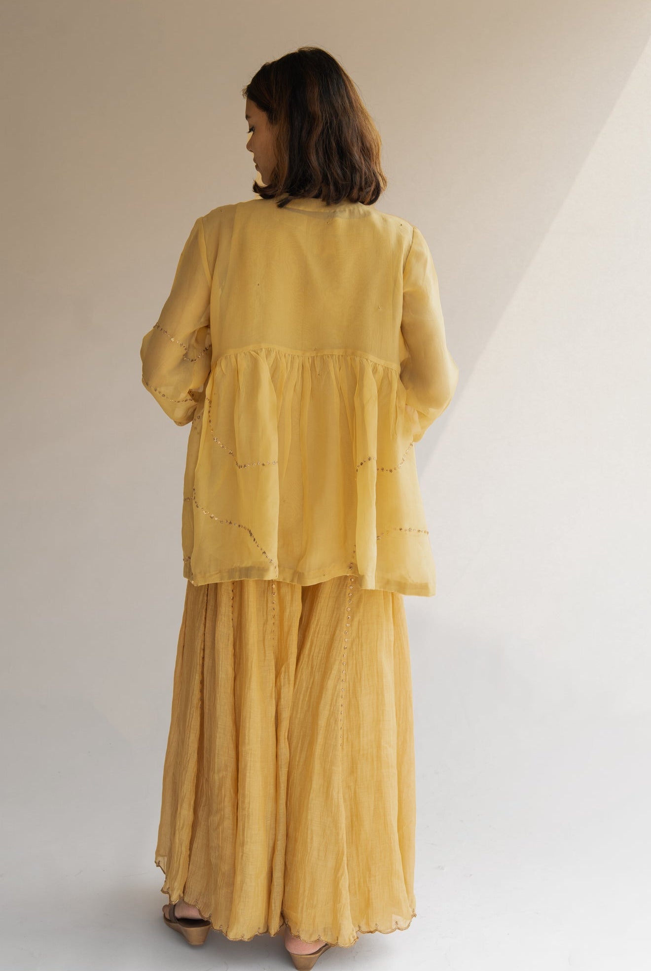 Honey Mustard Nayab Gharara Set - CiceroniNirjara