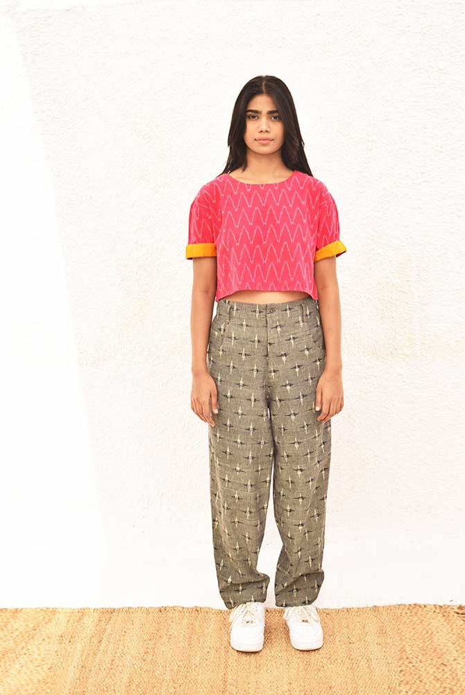 Ikat Pink Crop Top - CiceroniCrop TopSonica Sarna