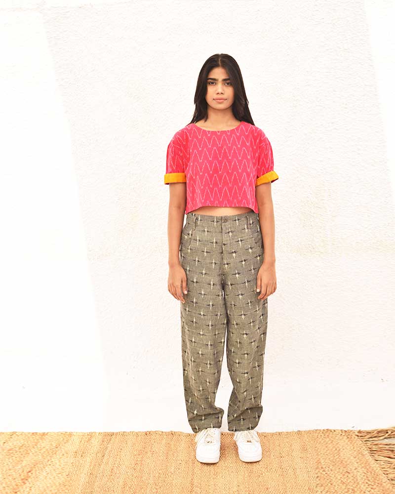 Ikat Pink Crop Top - CiceroniCrop TopSonica Sarna