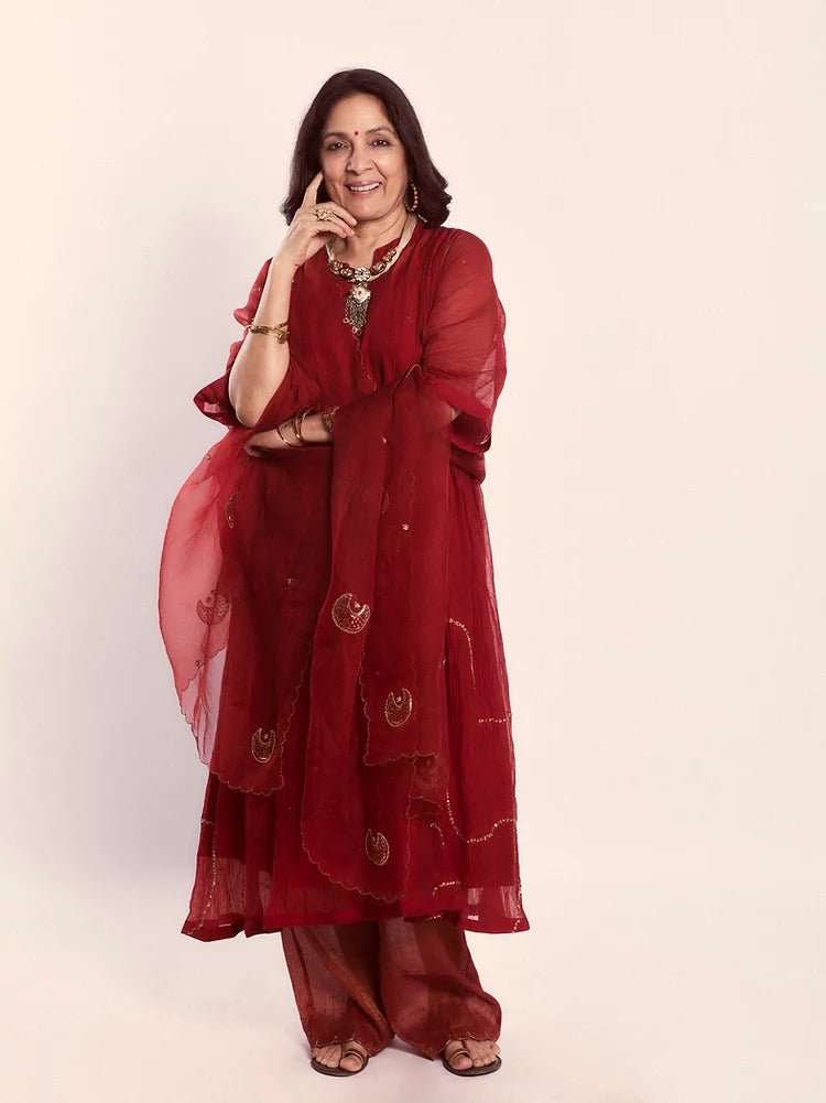 Indian Red Chaand Odhani - CiceroniNirjara