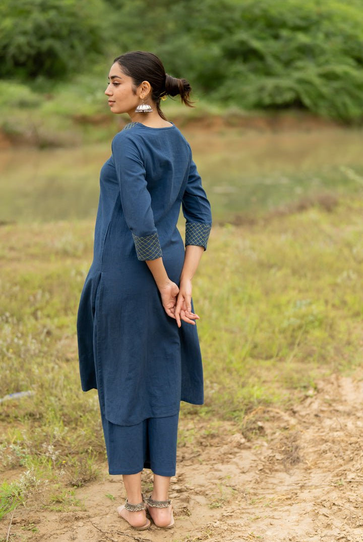 Indigo Blue Kurta Set - CiceroniKurta SetMaidaan