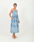 Indigo Splash Gather Dress - CiceroniDressesRias Jaipur