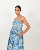 Indigo Splash Gather Dress - CiceroniDressesRias Jaipur