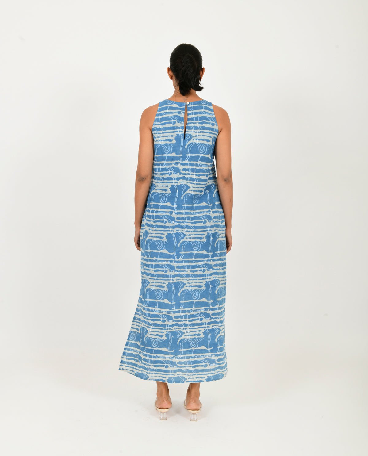 Indigo Splash Linen Maxi - CiceroniDressesRias Jaipur