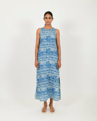 Indigo Splash Linen Maxi - CiceroniDressesRias Jaipur