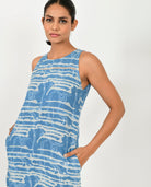 Indigo Splash Linen Maxi - CiceroniDressesRias Jaipur