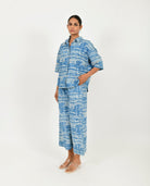 Indigo Splash Shirt Linen Co-ord Set - CiceroniCo-ord SetRias Jaipur