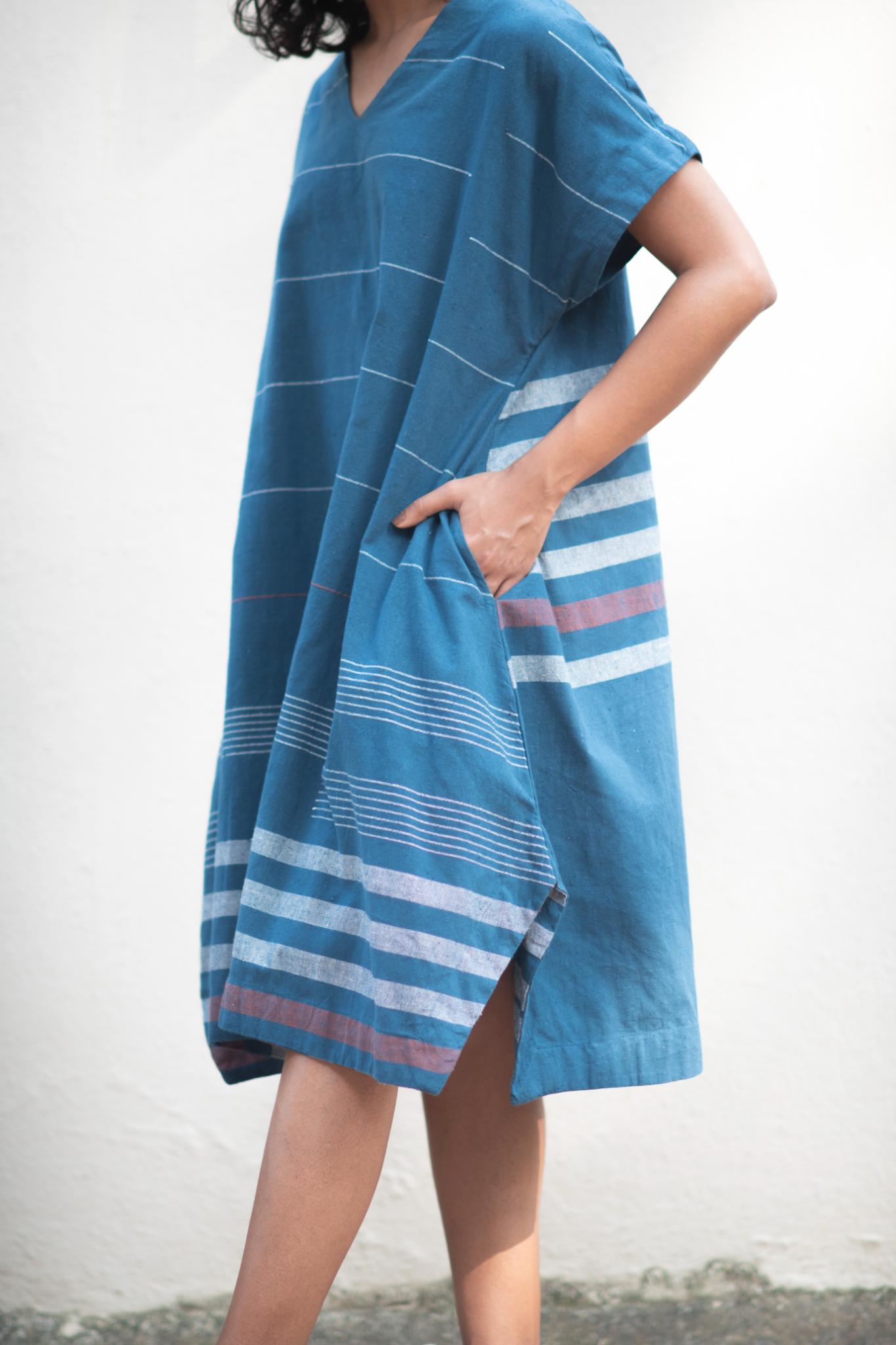 Indigo Stripe Dress - CiceroniDressesOrganic Hanger