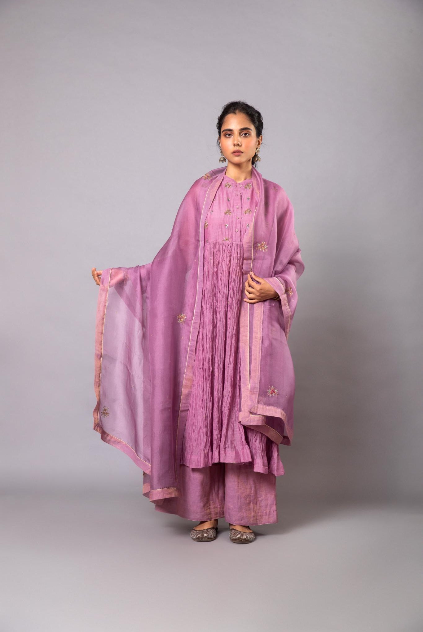 Indu Ghera Set - Lavender - CiceroniKurta Set, Festive wearLabel Shreya Sharma