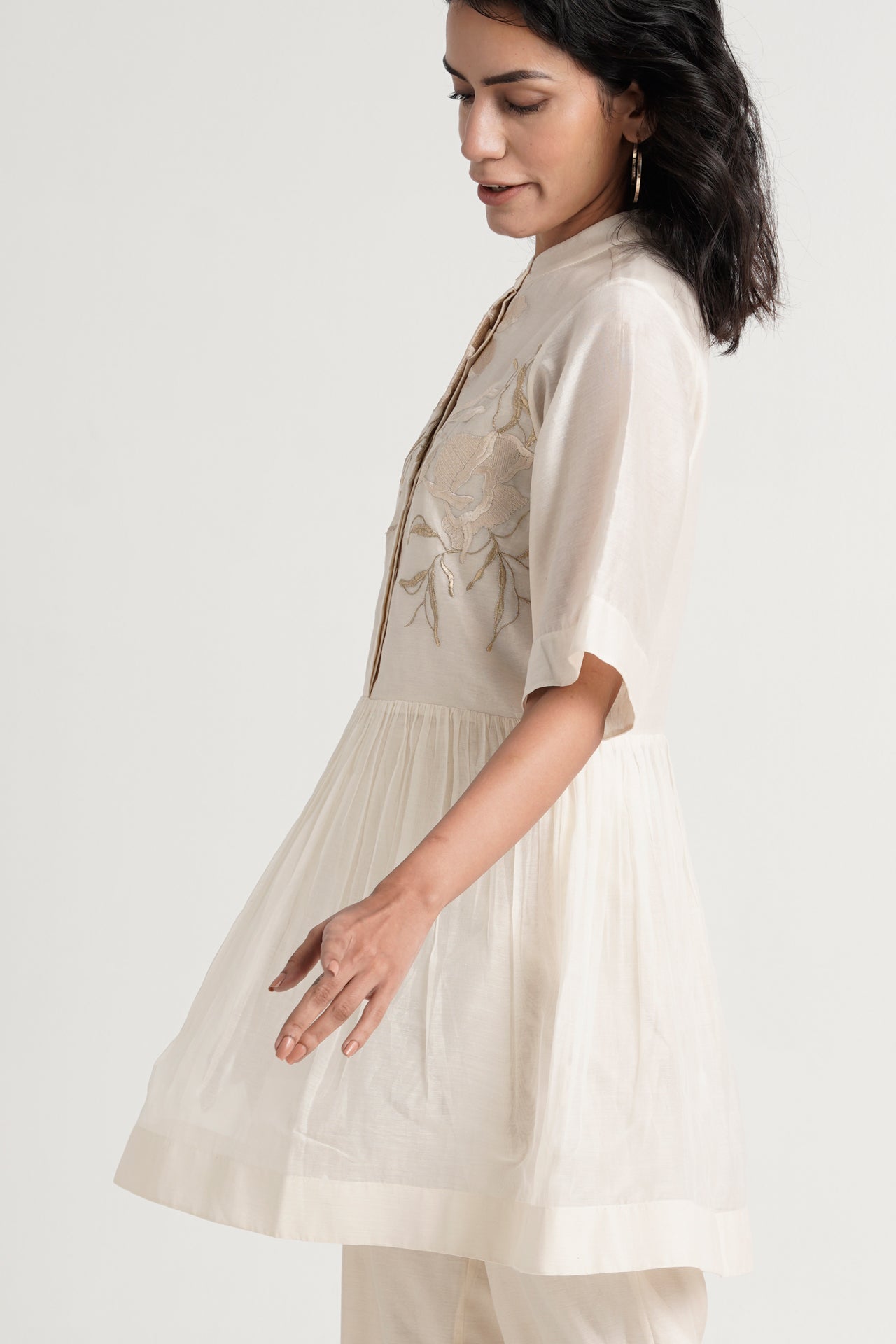 Ivory Abe 2.0 - Tonal Embroidery Peplum Tunic Set - CiceroniCo-ord SetMadder Much