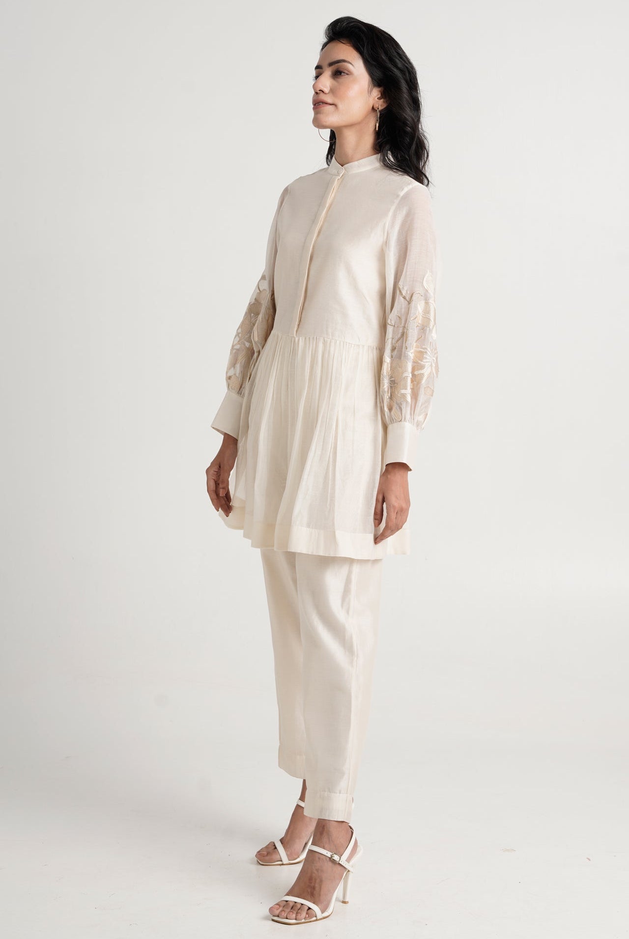 Ivory Abe - Micro Gathered Peplum Tunic Set - CiceroniCo-ord SetMadder Much