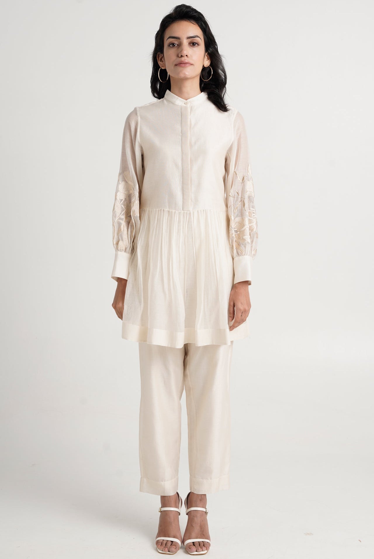 Ivory Abe - Micro Gathered Peplum Tunic Set - CiceroniCo-ord SetMadder Much