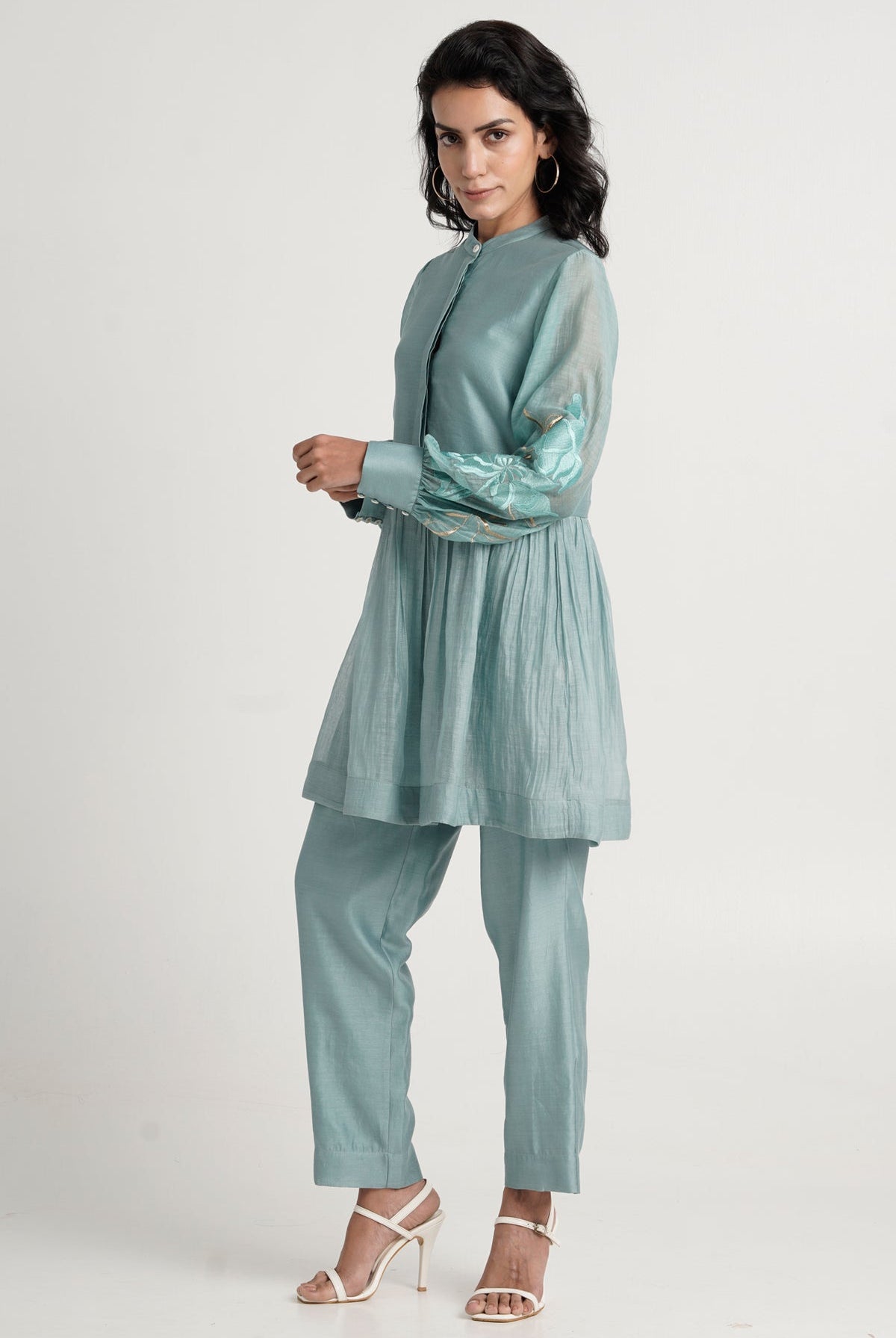 Ivory Abe - Micro Gathered Peplum Tunic Set - CiceroniCo-ord SetMadder Much