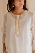 Ivory White Gul Seedh Kurta Set - CiceroniNirjara