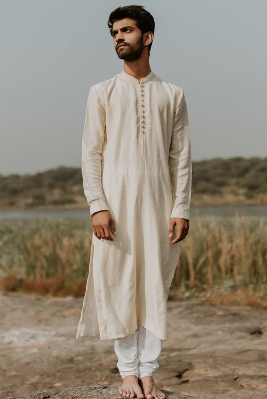 Ivory White Nawab Kurta - CiceroniNirjara