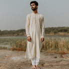 Ivory White Nawab Kurta - CiceroniNirjara
