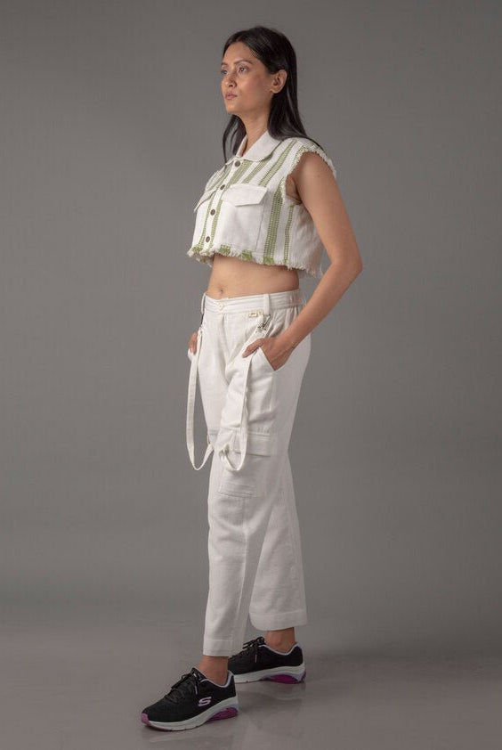 Jharkhand Handloom Textile Unisex Straight Long length Cargo Pant - CiceroniPantsJohargram