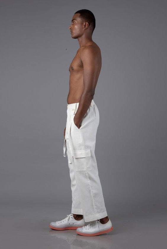 Jharkhand Handloom Textile Unisex Straight Long length Cargo Pant - CiceroniPantsJohargram