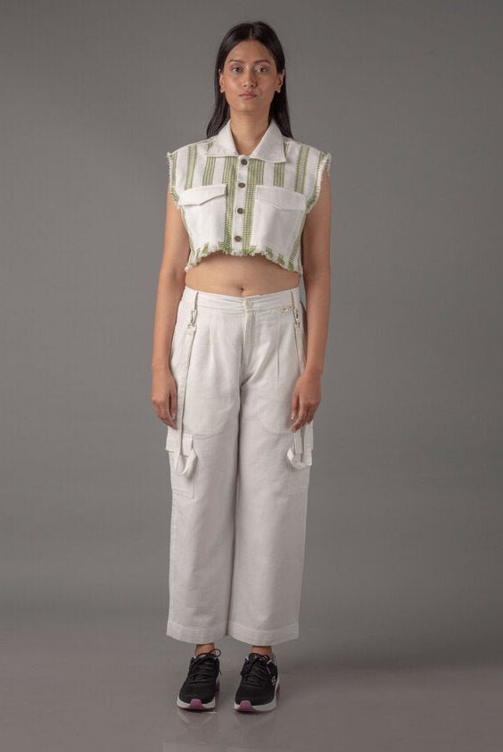 Jharkhand Handloom Textile Unisex Straight Long length Cargo Pant - CiceroniPantsJohargram