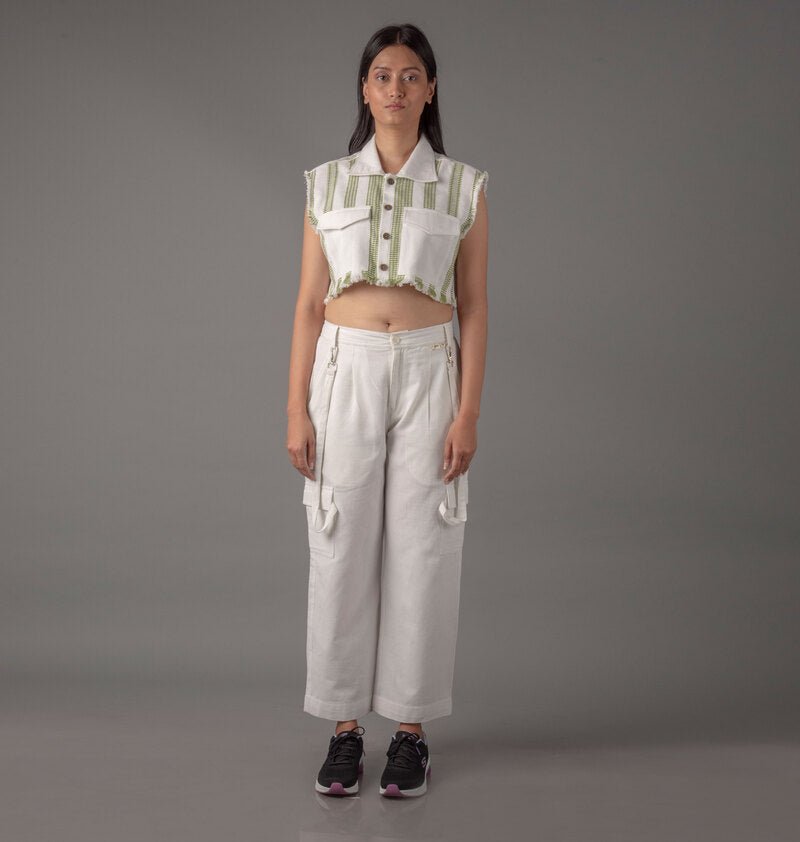 Jharkhand Handloom Textile Unisex Straight Long length Cargo Pant - CiceroniPantsJohargram