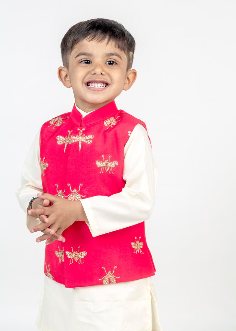 Jugnoo Hand Embroidered Kurta Jacket Set - CiceroniKurta Set, Festive wearMr. Brat