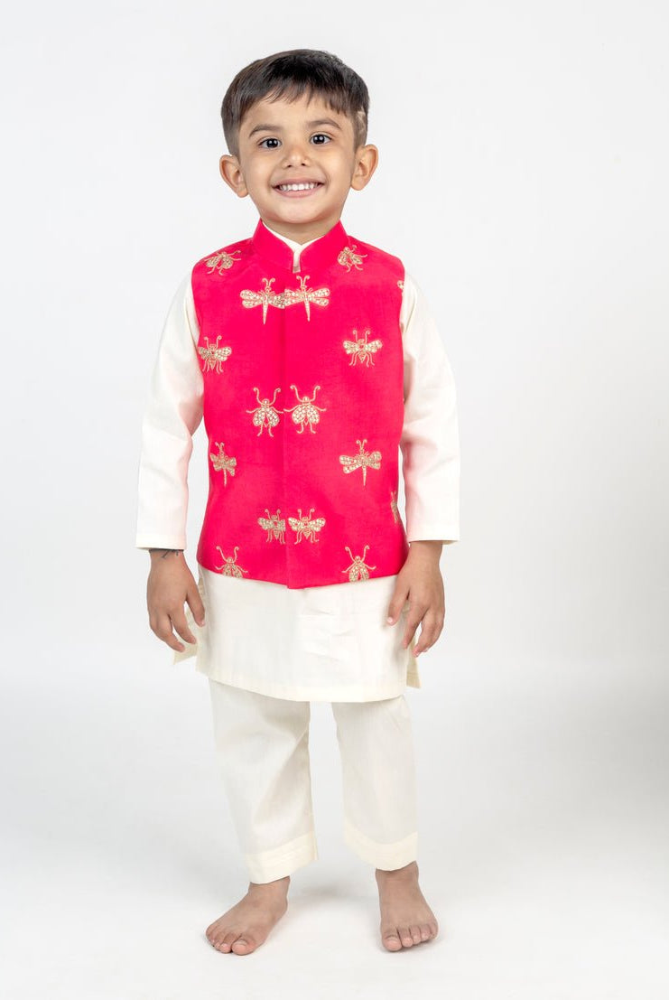 Jugnoo Hand Embroidered Kurta Jacket Set - CiceroniKurta Set, Festive wearMr. Brat