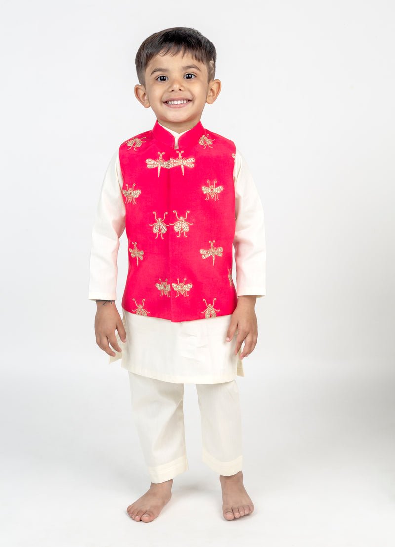 Jugnoo Hand Embroidered Kurta Jacket Set - CiceroniKurta Set, Festive wearMr. Brat