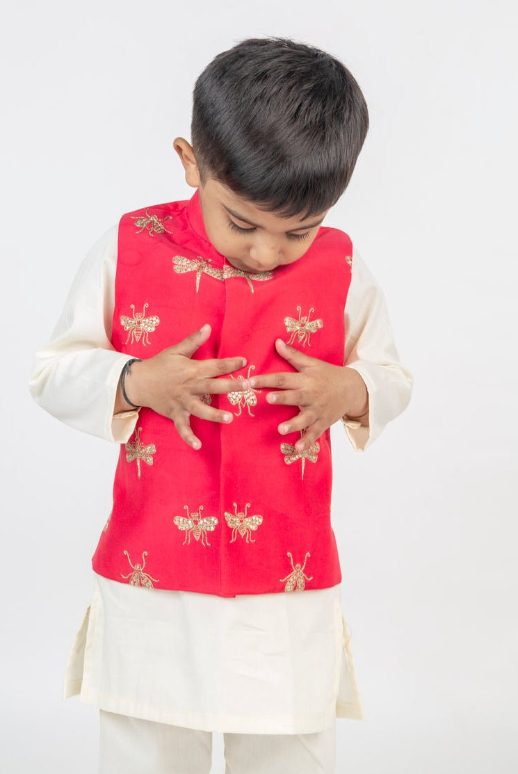 Jugnoo Hand Embroidered Kurta Jacket Set - CiceroniKurta Set, Festive wearMr. Brat