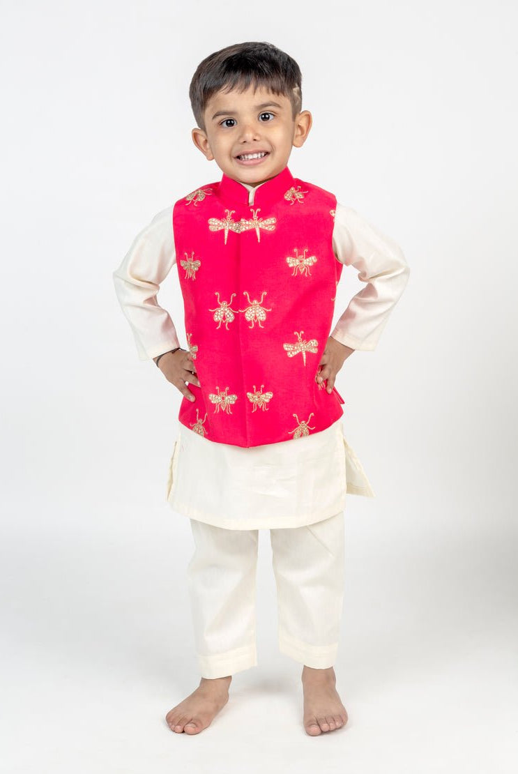 Jugnoo Hand Embroidered Kurta Jacket Set - CiceroniKurta Set, Festive wearMr. Brat