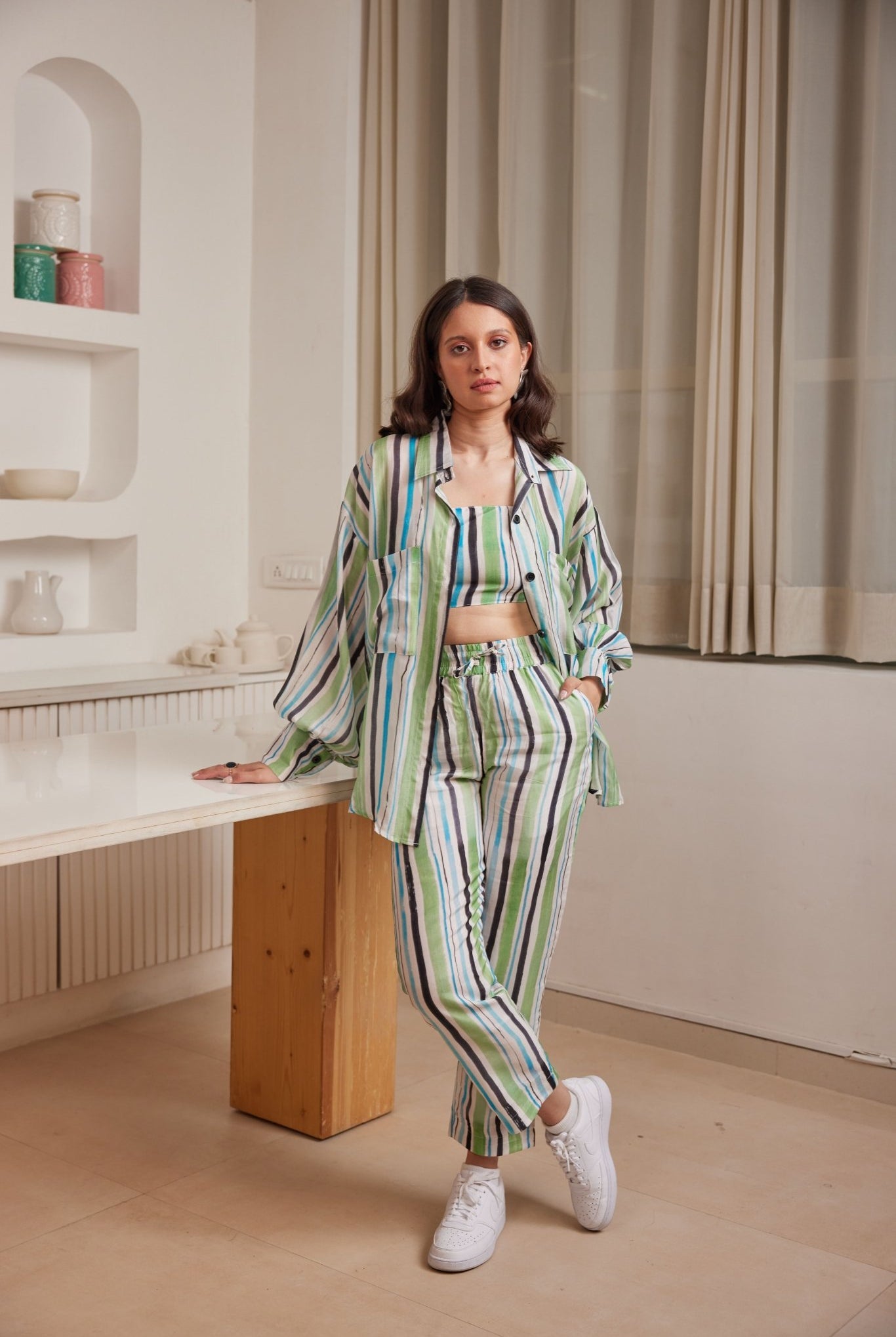 Juno Shirt In Seaside Stripes - CiceroniShirtsHappi Space