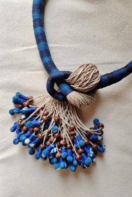 Jute Pretzel Neckpiece - Blue - CiceroniNeckpieceD I T I