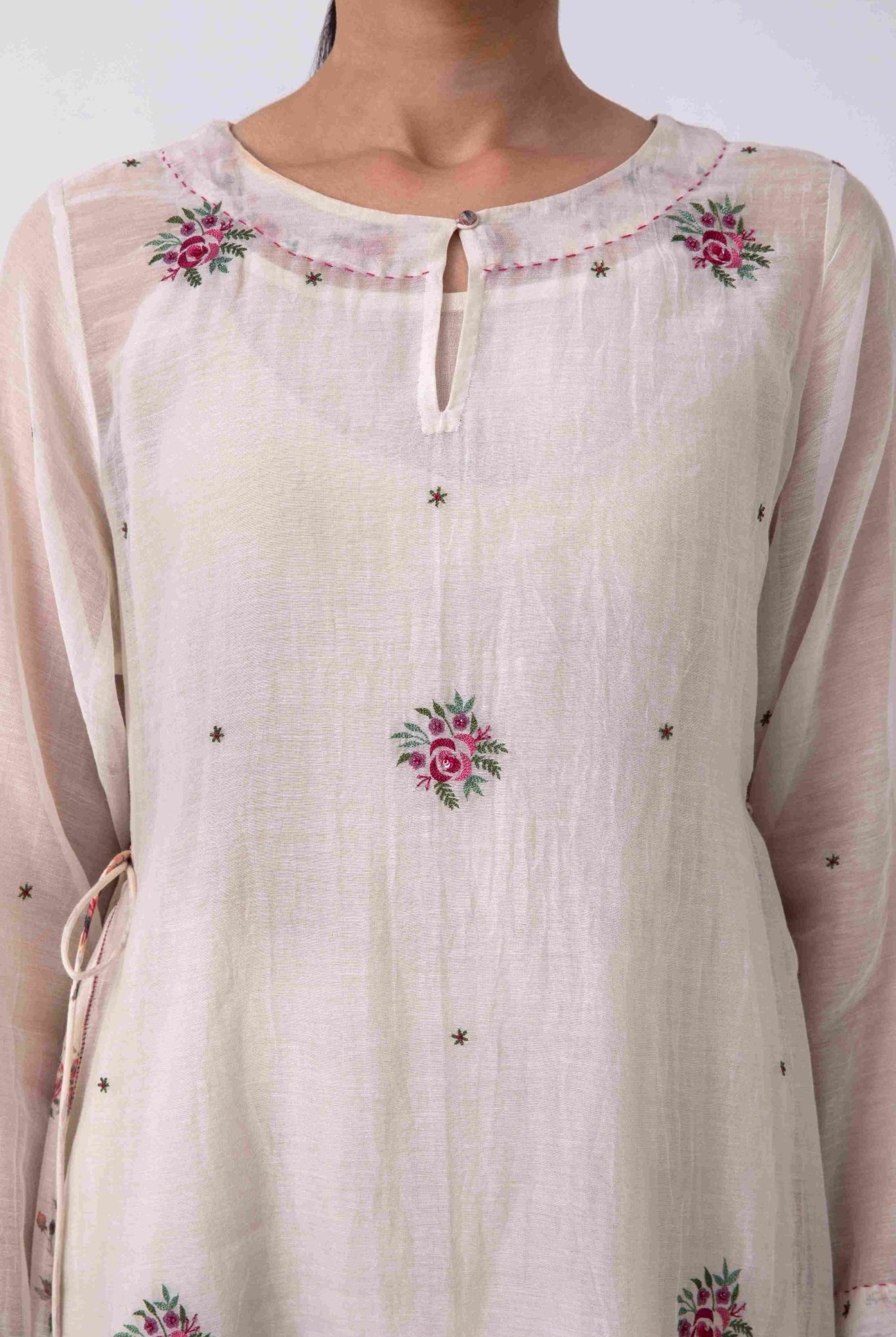 Kavya Rose Kurta Set in White - Ciceronikurta set, Festive wearLabel Shreya Sharma