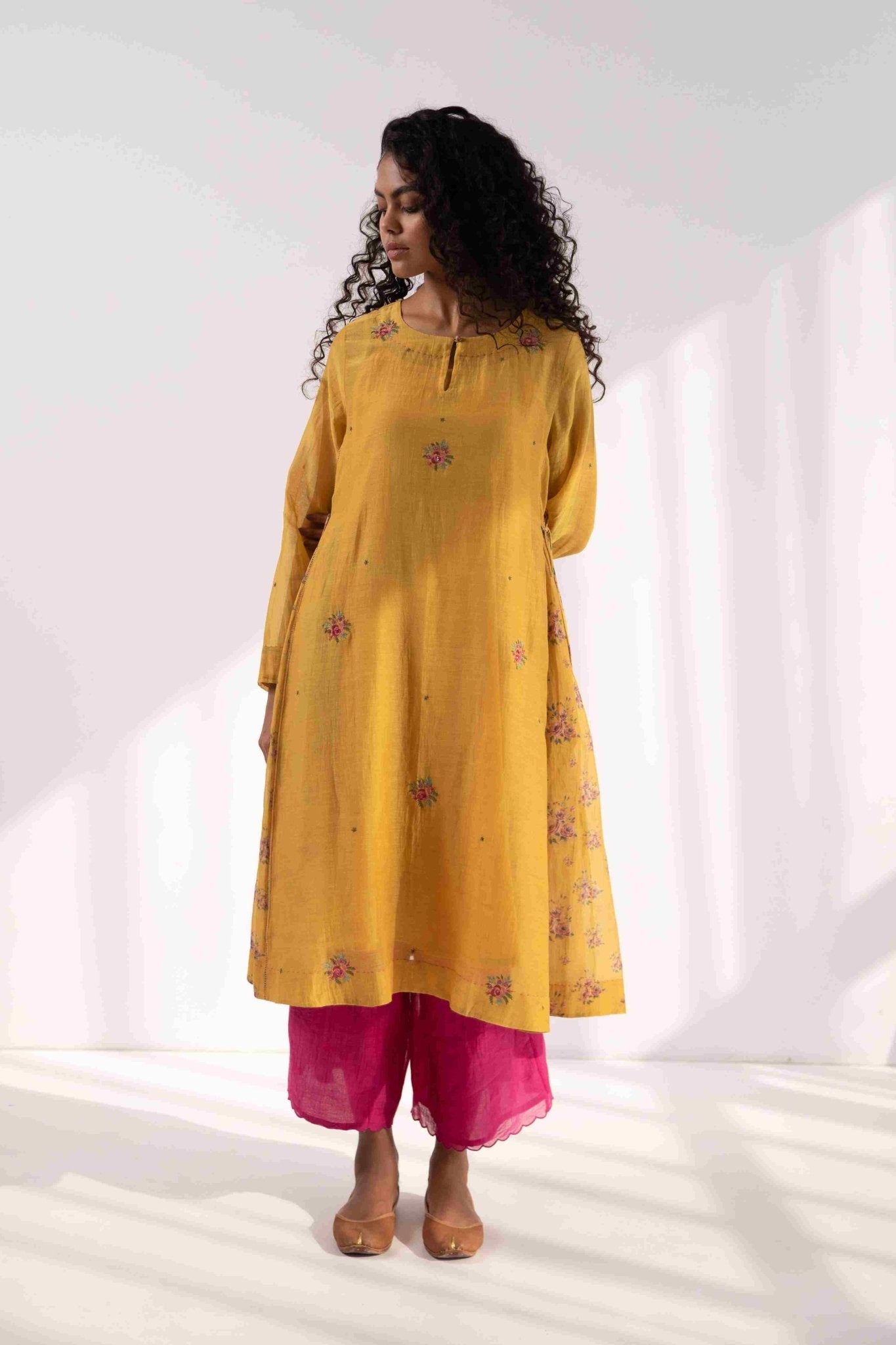 Kavya Rose Kurta Set in Yellow - Ciceronikurta set, Festive wearLabel Shreya Sharma