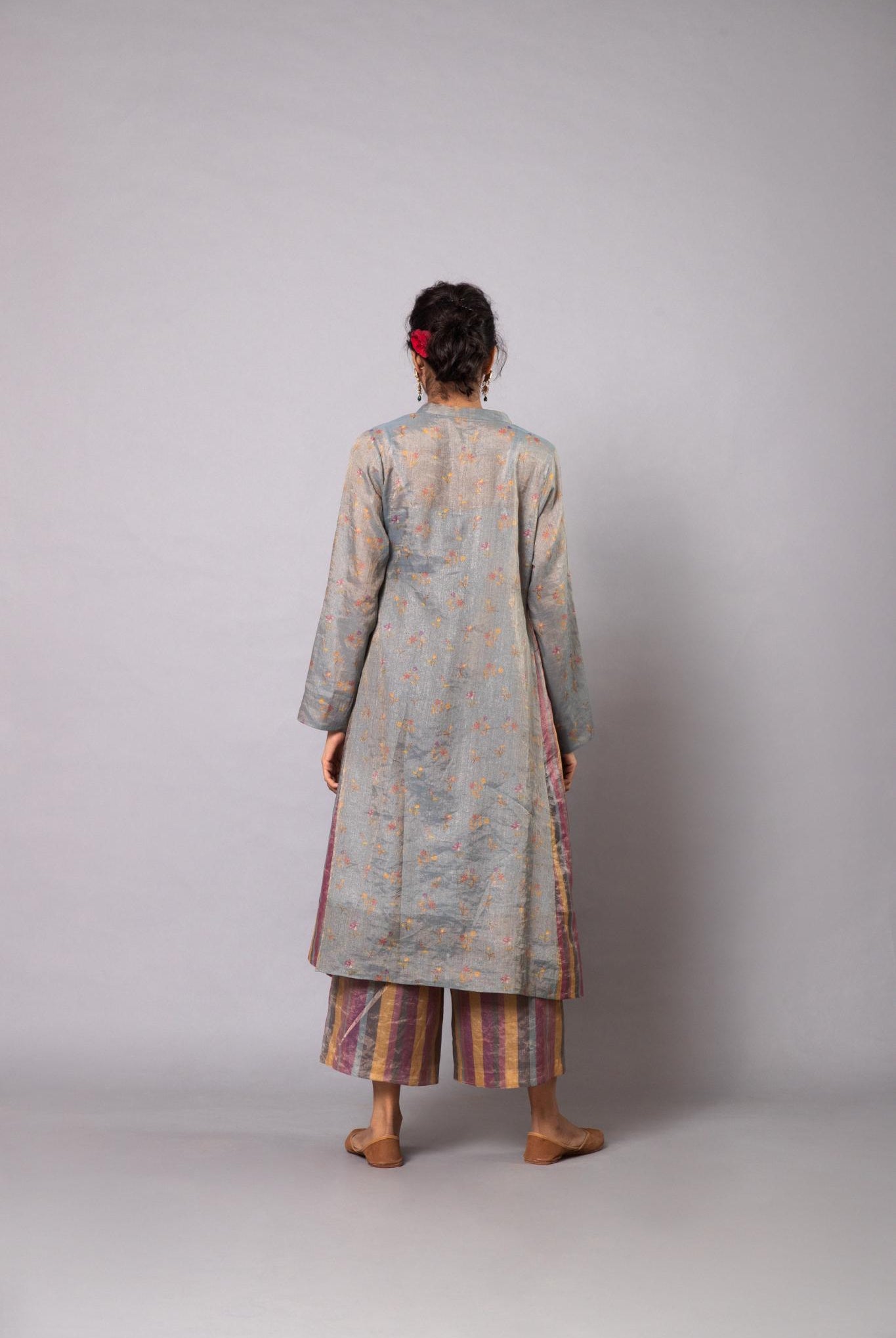 Kavya Tissue Kurta Set - Blue - CiceroniKurta Set, Festive wearLabel Shreya Sharma