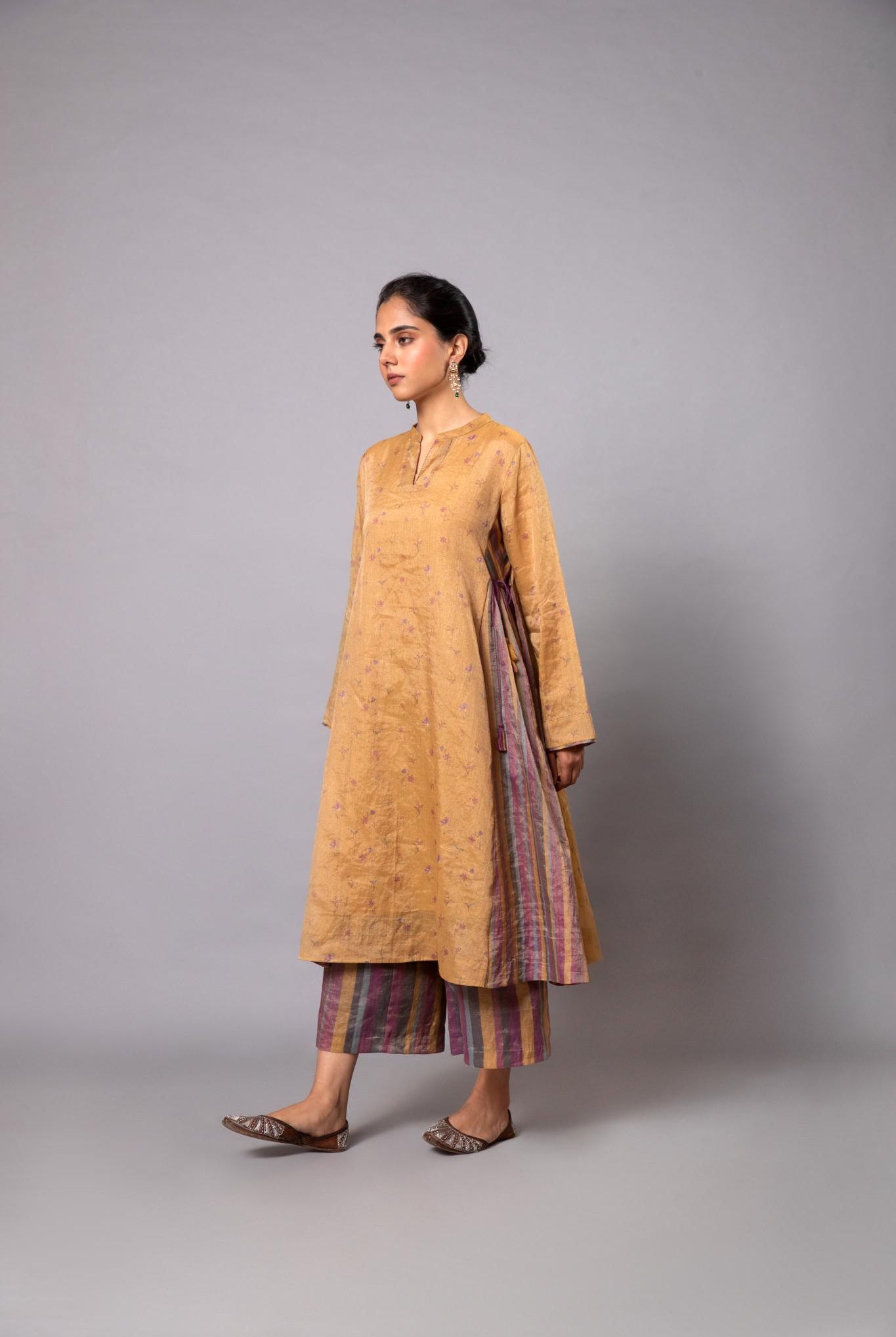 Kavya Tissue Kurta Set - Yellow - CiceroniKurta Set, Festive wearLabel Shreya Sharma
