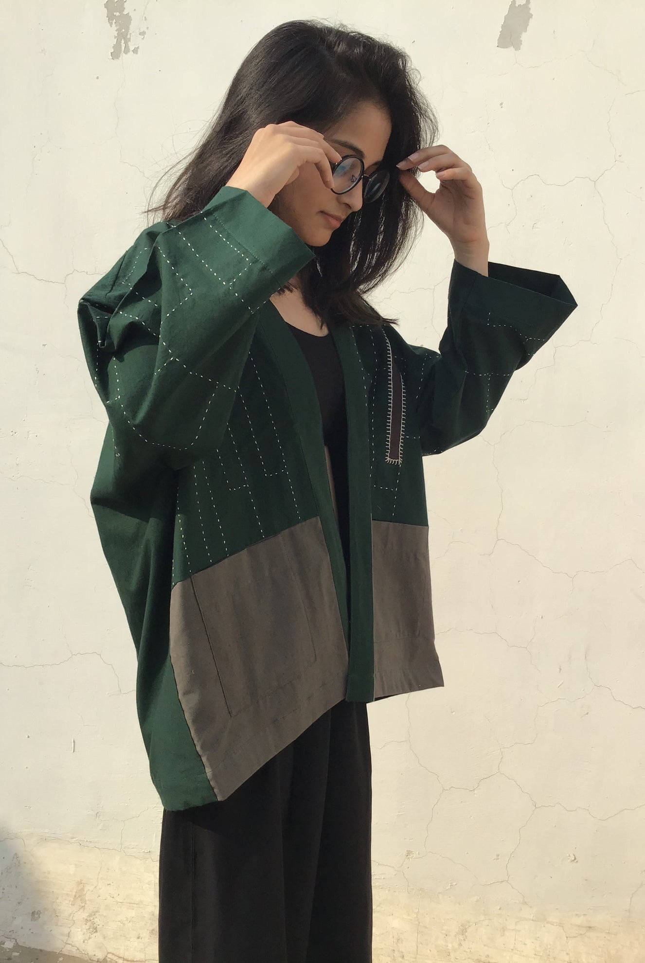 Kimono jacket In Green - CiceroniPatch Over Patch