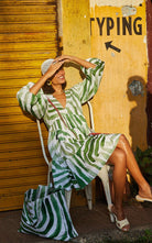 Kinda Fun Dress in Abstract Green Print - CiceroniHappi Space