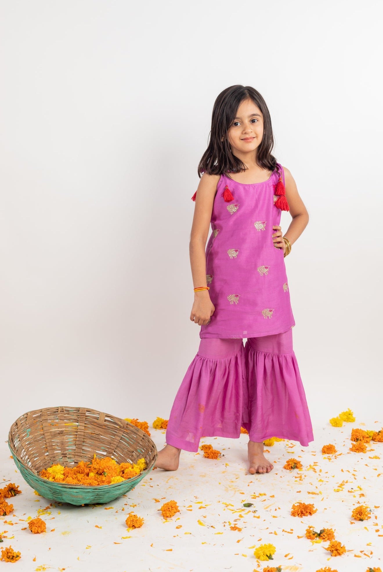 Knot Kurta Set With Sharara - CiceroniMr. Brat