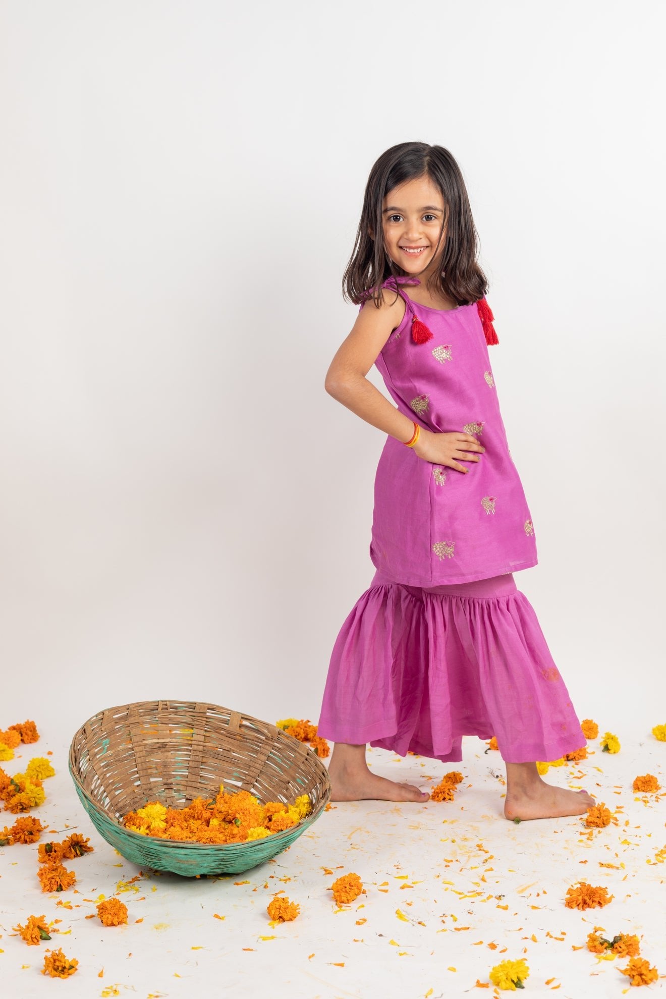 Knot Kurta Set With Sharara - CiceroniMr. Brat