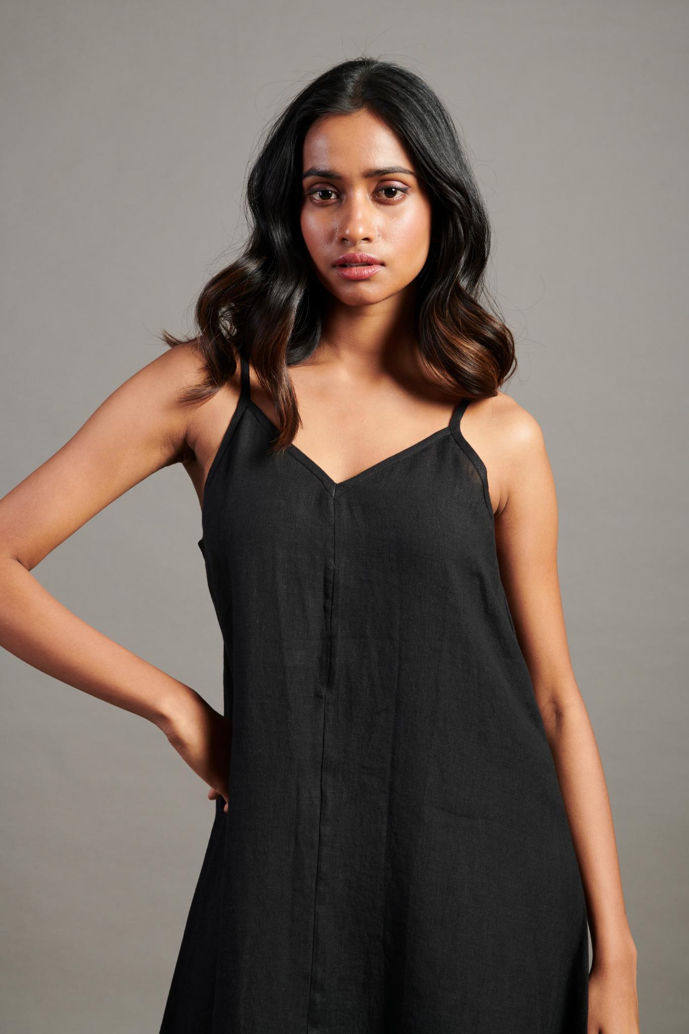 Kohl Linen Flared Slip Dress - CiceroniDressesSaphed