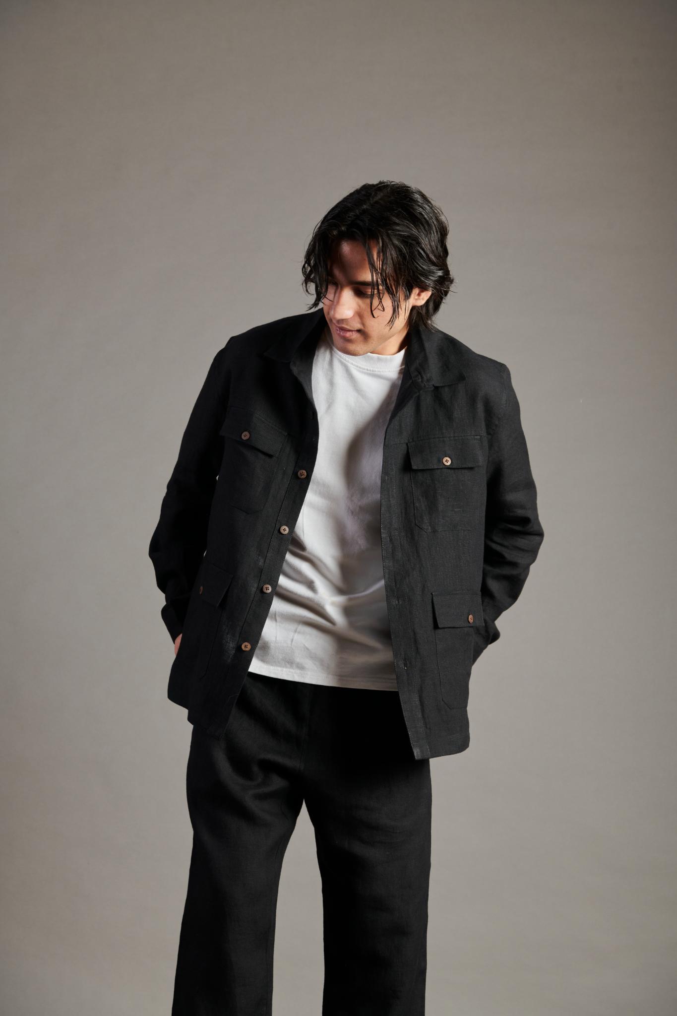 Kohl Linen Men's Overshirt - CiceroniOvershirtSaphed