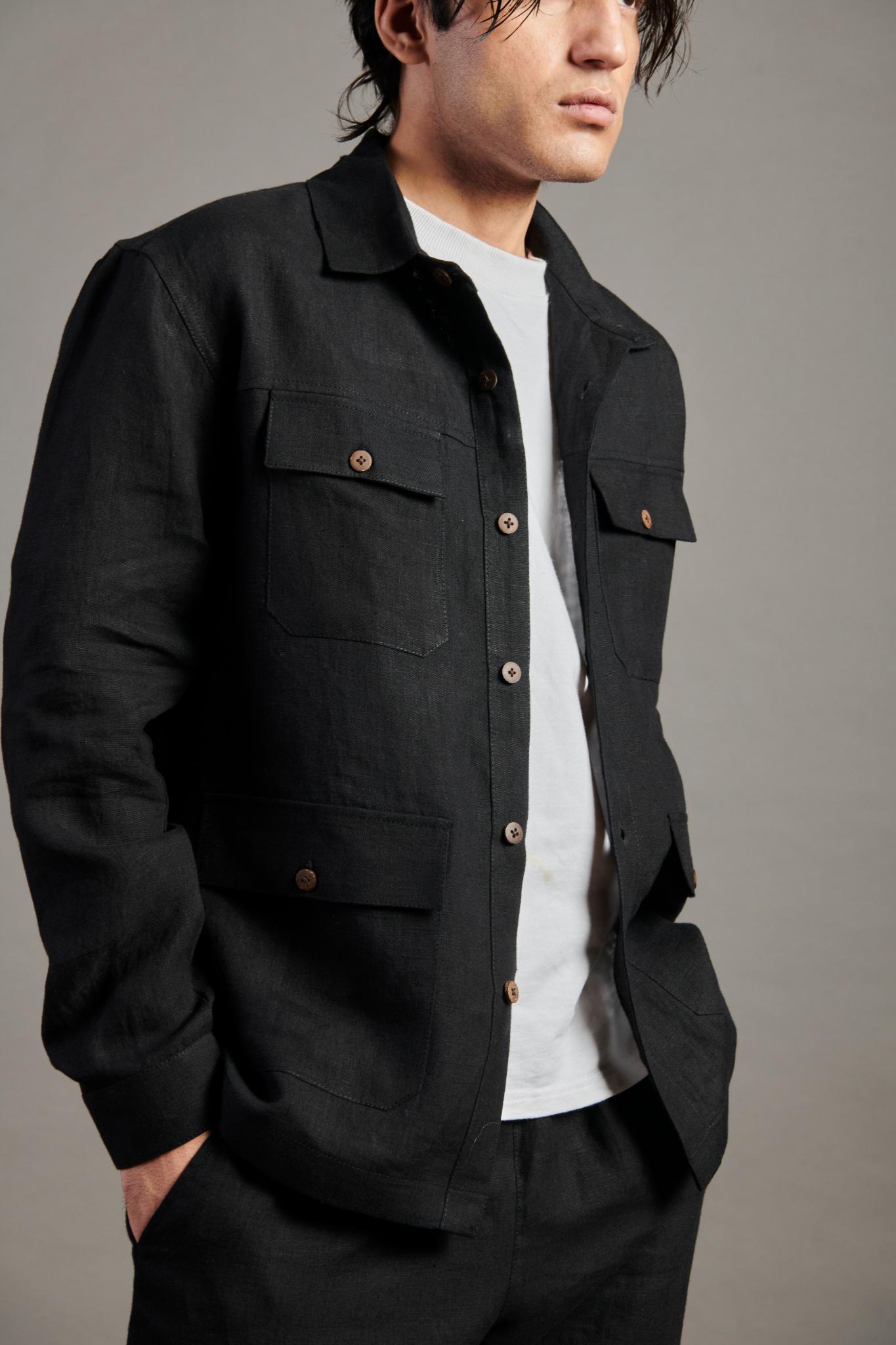 Kohl Linen Men's Overshirt - CiceroniOvershirtSaphed