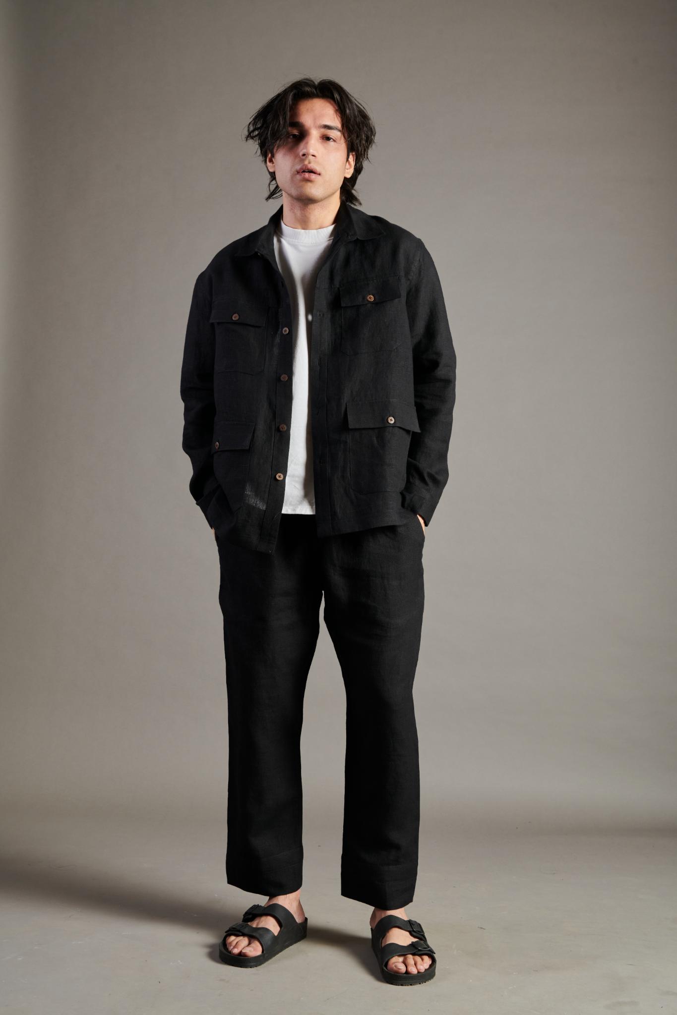 Kohl Linen Men's Overshirt - CiceroniOvershirtSaphed